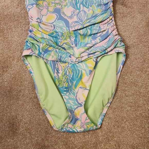 Lilly Pulitzer Flamenco One Piece Swimsuit w/ Removable Strap Size 4 - Picture 3 of 10